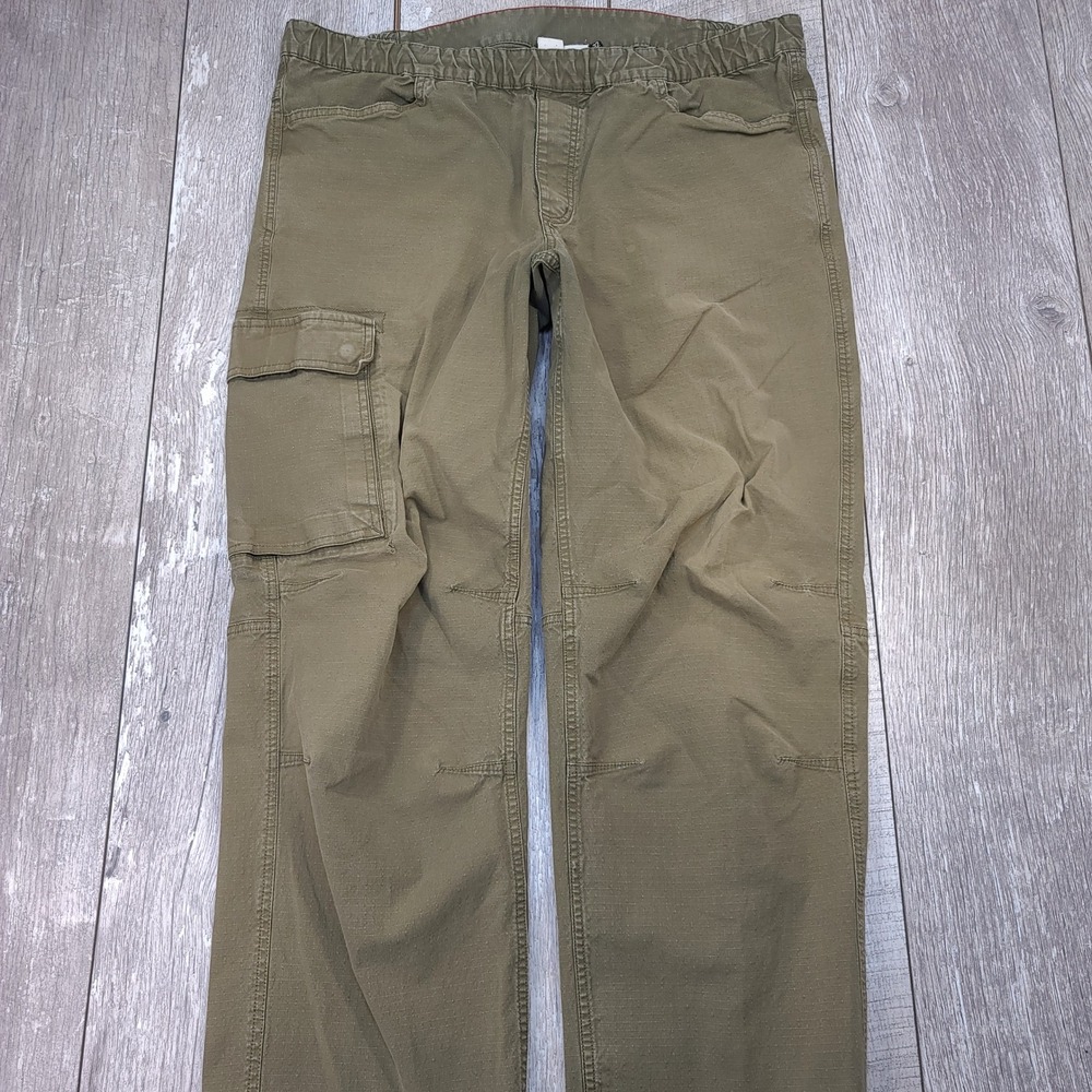 MEC Cargo Pants Mens 32 Green Ripstop Organic Cotton Elastic Hiking Utility - Picture 2 of 8